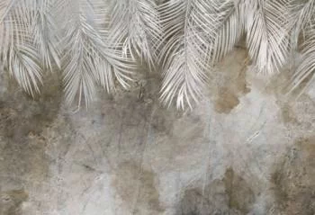 Fototapeta 3D - tropikalne białe liście