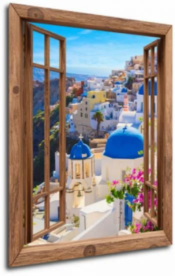 Obraz okno - magiczne Santorini