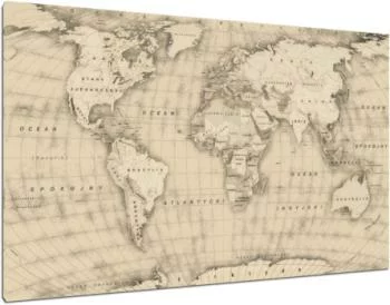 Obraz postarzana mapa świata w sepii - obrazek 2