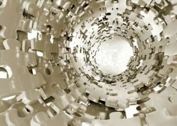 Fototapeta 3D tunel z puzzli - obrazek 2