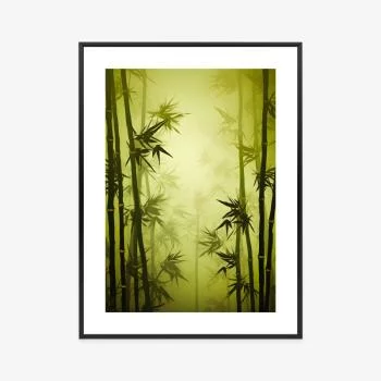 Plakat w ramie - las bambusowy we mgle - obrazek 3
