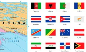 Obraz - mapa świata z flagami - obrazek 4