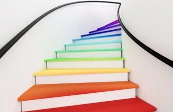 Fototapeta 3D - kolorowe zakręcone schody - obrazek 2