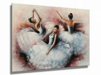 Obraz malowany - tańczące baletnice