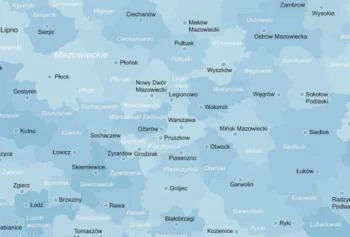 Obraz mapa Polski - miasta, powiaty, województwa - obrazek 3