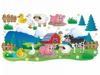 Naklejka na ścianę dla dzieci - farma