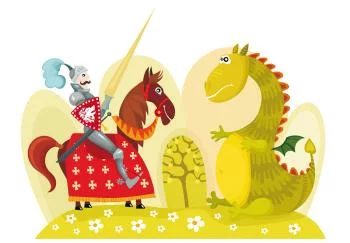 Fototapeta wodoodporna - Smok i rycerz - obrazek 2