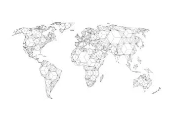 Fototapeta wodoodporna - Map of the World - white solids - obrazek 2