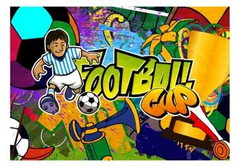 Fototapeta wodoodporna - Piłkarskie mistrzostwa - kolorowe graffiti o piłce nożnej z napisem - obrazek 2