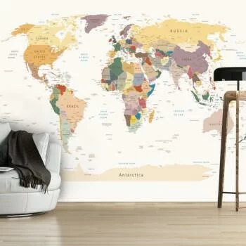Fototapeta - Mapa świata kontynenty