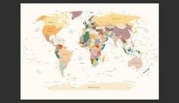 Fototapeta - Mapa świata kontynenty