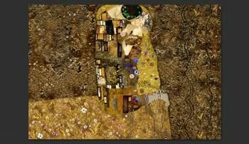 Gustav Klimt - Fototapeta Złoty pocałunek - obrazek 2
