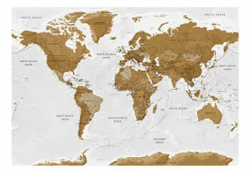Fototapeta samoprzylepna - Mapa świata: Białe oceany - obrazek 2