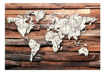 Fototapeta - Mapa na drewnie - obrazek 2