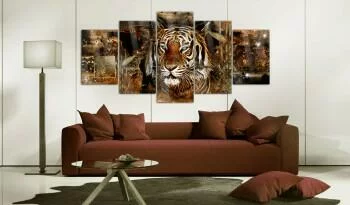 Obraz na szkle akrylowym - Złota dżungla 
