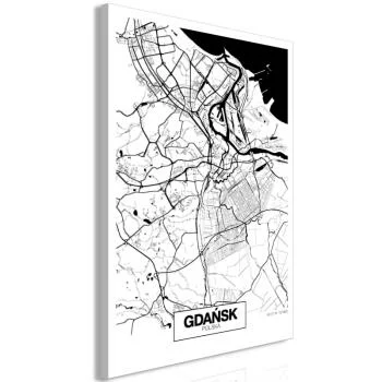Obraz - Mapa miasta: Gdańsk (1-częściowy) pionowy - obrazek 2
