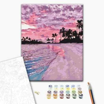 Obraz do samodzielnego malowania - Rajski zachód słońca