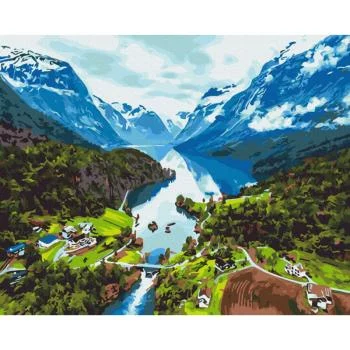 Obraz do samodzielnego malowania - Alpejska dolina - obrazek 2