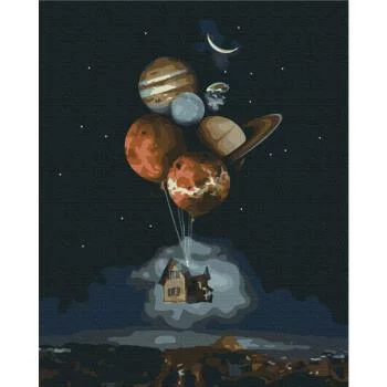 Obraz do samodzielnego malowania - Kosmiczny dom - obrazek 2
