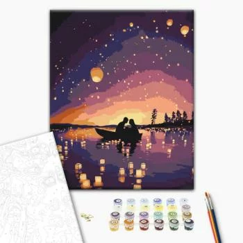 Obraz do samodzielnego malowania - Randka w świetle lampionów