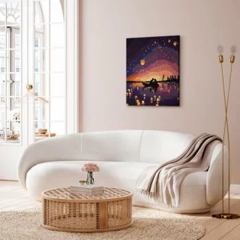 Obraz do samodzielnego malowania - Randka w świetle lampionów - obrazek 5