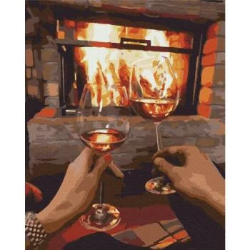 Obraz do samodzielnego malowania - Wieczór przy kominku - obrazek 2