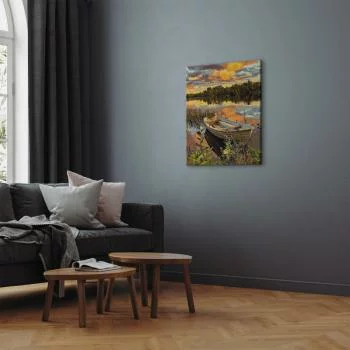 Obraz do samodzielnego malowania - Czekająca łódź - obrazek 5