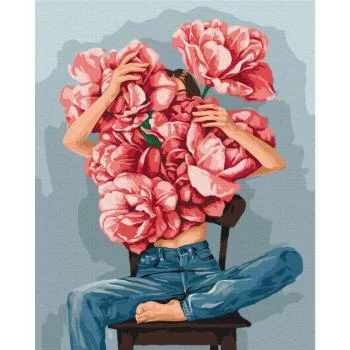 Obraz do samodzielnego malowania - Naręcze piwonii - obrazek 2