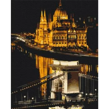 Obraz do samodzielnego malowania - Budapeszt nocą - obrazek 2