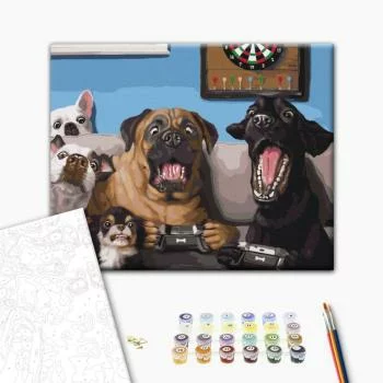 Obraz do samodzielnego malowania - Psi gracze