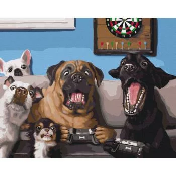 Obraz do samodzielnego malowania - Psi gracze - obrazek 2