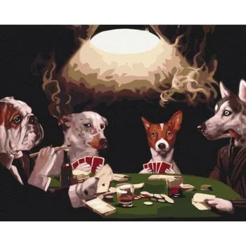 Obraz do samodzielnego malowania - Psi pokerzyści - obrazek 2