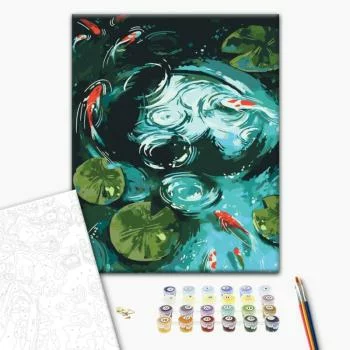 Obraz do samodzielnego malowania - Menufary i karpie koi