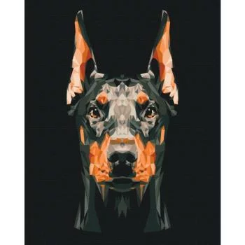 Obraz do samodzielnego malowania - Skupiony doberman - obrazek 2