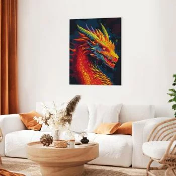 Obraz do samodzielnego malowania - Wielobarwny smok - obrazek 5