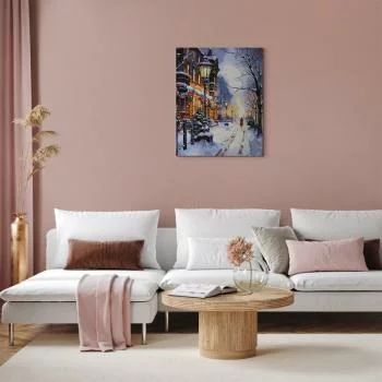 Obraz do samodzielnego malowania - Blask latarni w zimie - obrazek 5