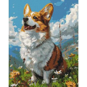Obraz do samodzielnego malowania - Słoneczny Corgi - obrazek 2