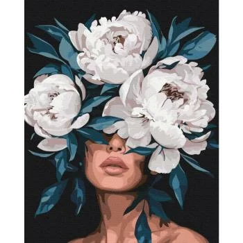 Obraz do samodzielnego malowania - Sekret białych piwonii - obrazek 2