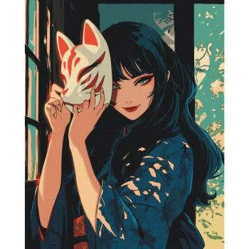 Obraz do samodzielnego malowania - Maska Kitsune - obrazek 2