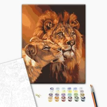 Obraz do samodzielnego malowania - Lwia miłość