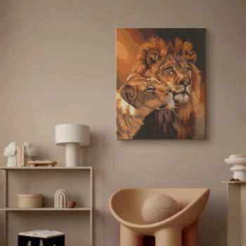 Obraz do samodzielnego malowania - Lwia miłość - obrazek 5