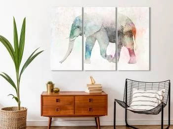 Obraz - Malowany słoń (3-częściowy) - obrazek 2