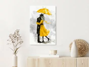 Obraz - Pod żółtą parasolką (1-częściowy) pionowy