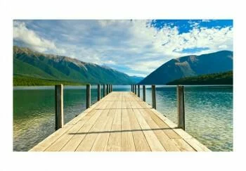 Fototapeta - Pomost na górskim jeziorze - obrazek 2