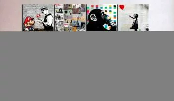 Obraz - Kolaż Banksy (4-częściowy) - obrazek 2
