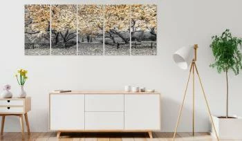 Obraz - Park magnolii (5-częściowy) wąski pomarańczowy - obrazek 2