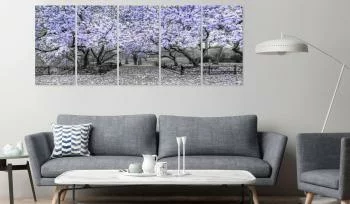 Obraz - Park magnolii (5-częściowy) wąski fioletowy - obrazek 2