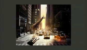 Fototapeta 3D - Żyrafa w wielkim mieście