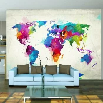Fototapeta Mapa Świata w kolorach