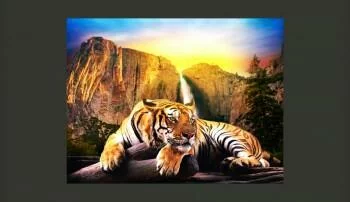 Fototapeta Piękny Tygrys przy Wodospadzie